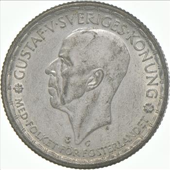 SILVER - WORLD Coin - 1945 Sweden 2 Kronor - World Silver Coin