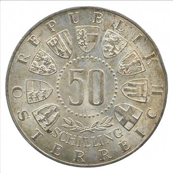 SILVER - WORLD Coin - 1963 Austria 50 Schilling - World Silver Coin