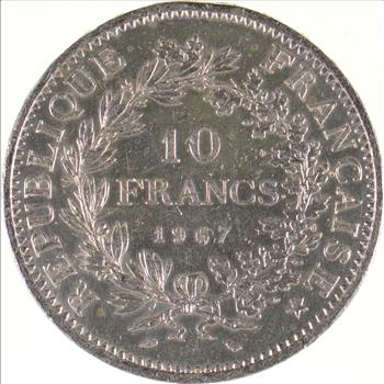 SILVER - WORLD COIN - 1967 France 10 Francs - World Silver Coin