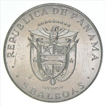 SILVER - WORLD COIN - 1970 Panama 5 Balboas - World Silver Coin