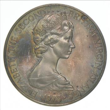 SILVER - WORLD COIN - 1973 British Virgin Islands 1 Dollar - World Silver Coin