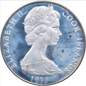 SILVER - WORLD COIN - 1973 Cook Islands 2 1/2 Dollars - World Silver Coin