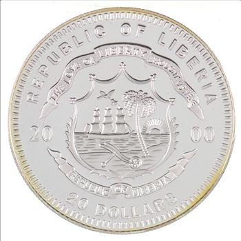 SILVER - WORLD COIN - 2000 Liberia 20 Dollars - President James K. Polk - World Silver Coin