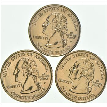 Solid 24K GOLD Plated Lot 2000-P Maryland State Quarter 2003-P Arkansas State Quarter 2006-D South Dakota State Quarter