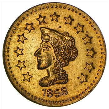 Souvenir Tribute Token - California Gold Rush - 1858 Liberty Head