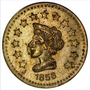 Souvenir Tribute Token - California Gold Rush - 1858 Liberty Head