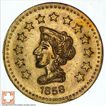 Souvenir Tribute Token - California Gold Rush - 1858 Liberty Head