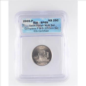 SP69 2005-P Kansas State Quarter - Satin Finish - Slabbed