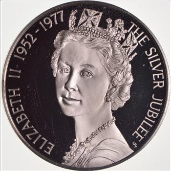 Sterling Silver! Historic Elizabeth II 1952-1977 Silver Jubilee - 19.8 Grams .925 Sterling Silver Round