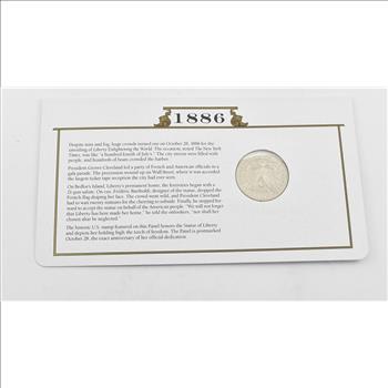 Stunning 1886 Morgan Silver Dollar Mounted w/ Display Cover