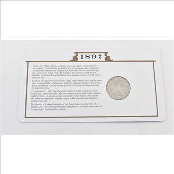 Stunning 1897 Morgan Silver Dollar Mounted w/ Display Cover