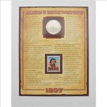 Stunning 1897 Morgan Silver Dollar Mounted w/ Display Cover