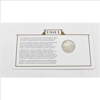 Stunning 1901 Morgan Silver Dollar Mounted w/ Display Cover