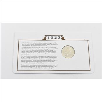 Stunning 1923 Peace Silver Dollar Mounted w/ Display Cover