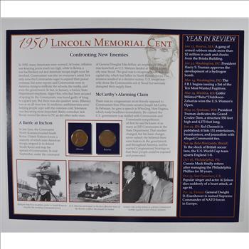 The Lincoln Bicentennial Coin Collection Series - 1950 Lincoln Cents - With Historic Display