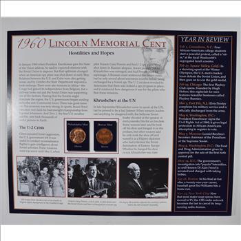 The Lincoln Bicentennial Coin Collection Series - 1960 Lincoln Cents - With Historic Display