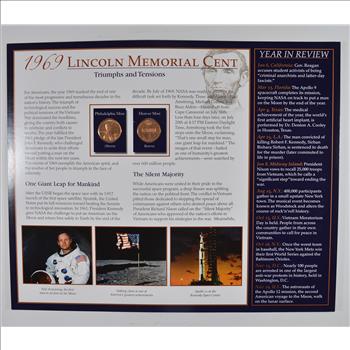 The Lincoln Bicentennial Coin Collection Series - 1969 Lincoln Cents - With Historic Display