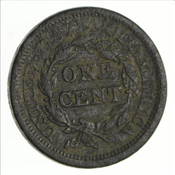 Tough - 1845 Large Cent - US Early Copper Coin
