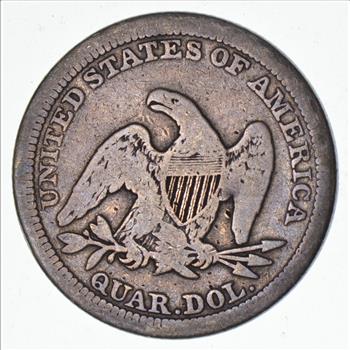 TOUGH - 1854 Seated Liberty Quarter - Early US Type Coin - Historic