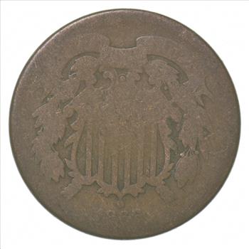 TWO CENT - 1866 US TWO 2 Cent Piece - First Coin with In God We Trust Motto