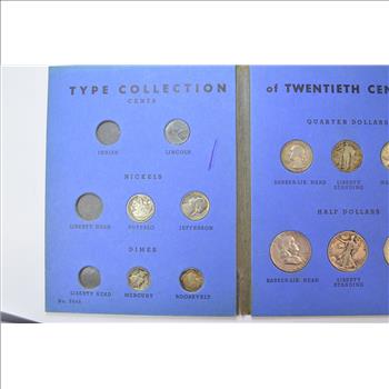 Type Collection of Twentieth Century United States Coins Whitman Coin Folder W/ 14 Coins