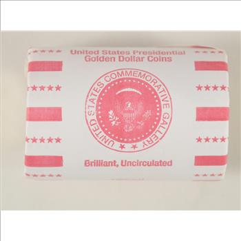 Unbroken Vault Roll DATE - James Monroe - 10 Presidential Dollar Coins - Individually Holdered! - $10.00 Face