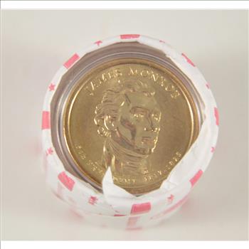 Unbroken Vault Roll DATE - James Monroe - 10 Presidential Dollar Coins - Individually Holdered! - $10.00 Face