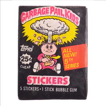 Unopened 1986 Topps Chewing Gum - Garbage Pail Kids 5th Series STICKERS - Included 5 Stickers & 1 Stick Of Bubble Gum