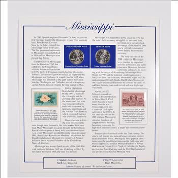 US Stamp & 2 CoinState Quarter Beautifully Displayed Coin Set Story Board