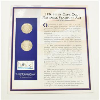 US Stamp & 2 CoinState Quarter Beautifully Displayed Coin Set Story Board