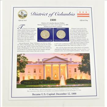 US Stamp & 2 CoinState Quarter Beautifully Displayed Coin Set Story Board