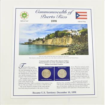 US Stamp & 2 CoinState Quarter Beautifully Displayed Coin Set Story Board