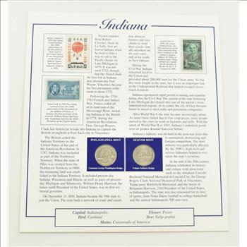 US Stamp & 2 CoinState Quarter Beautifully Displayed Coin Set Story Board