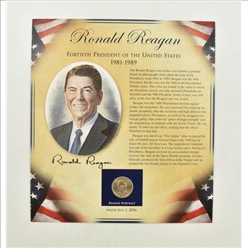 US Stamp & Presidential Dollar Beautifully Displayed Coin Set Story Board