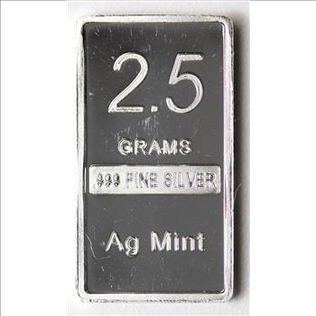 VERY RARE 2.5 Grams .999 Fine Silver Bar -Empire State Building- Ag Mint - Only 300 Minted
