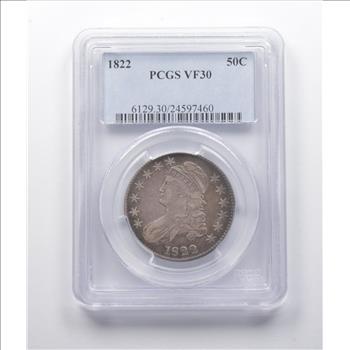 VF30 1822 Capped Bust Half Dollar PCGS