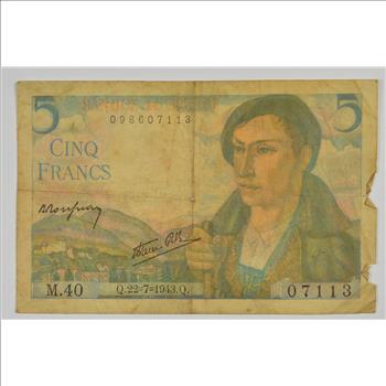 Vintage Franc Paper Money - Highly Collectible - Great Artwork