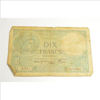 Vintage Franc Paper Money - Highly Collectible - Great Artwork