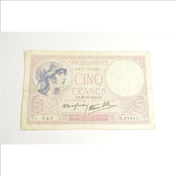 Vintage Franc Paper Money - Highly Collectible - Great Artwork