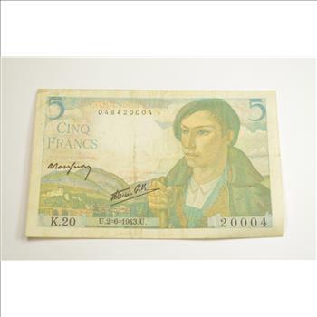 Vintage Franc Paper Money - Highly Collectible - Great Artwork