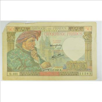 Vintage Franc Paper Money - Highly Collectible - Great Artwork
