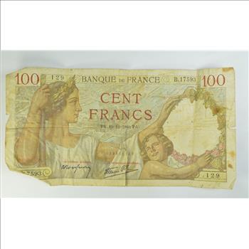 Vintage Franc Paper Money - Highly Collectible - Great Artwork