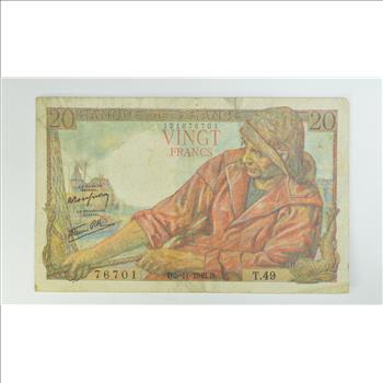 Vintage Franc Paper Money - Highly Collectible - Great Artwork