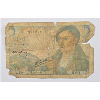 Vintage Franc Paper Money - Highly Collectible - Great Artwork