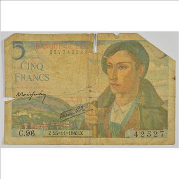 Vintage Franc Paper Money - Highly Collectible - Great Artwork