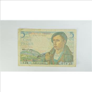 Vintage Franc Paper Money - Highly Collectible - Great Artwork