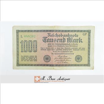 Vintage Germany Paper Money Currency - Historic German Note