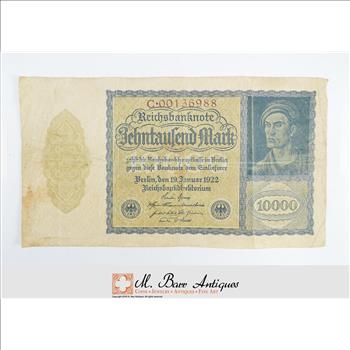 Vintage Germany Paper Money Currency - Historic German Note
