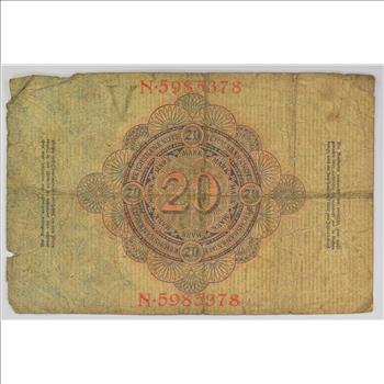 Vintage Germany Paper Money Currency - Historic German Note