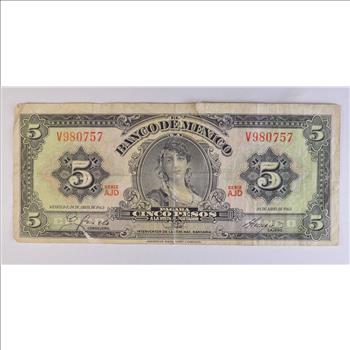 Vintage Mexican Paper Money Currency - Collectible Note